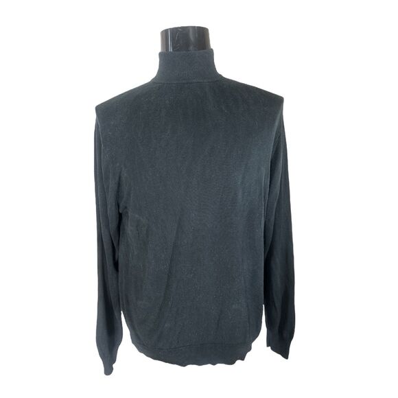 Jos A Bank Black Silk Mock Neck Sweater Beatnik Beatles Sz XL - Picture 3 of 7
